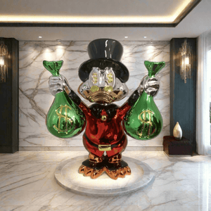 Scrooge Mcduck Money Bags Sculpture Statue-Supreme Sculptures