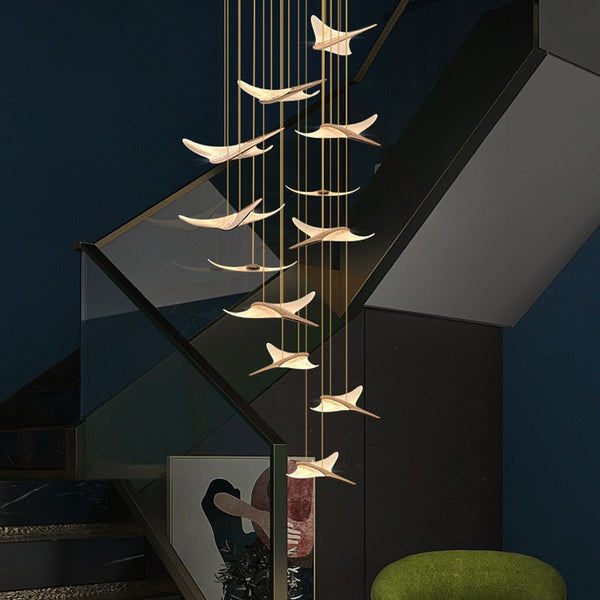 Seagull Hanging Light Staircase Chandelier – LED Lighting-Staircase Chandelier