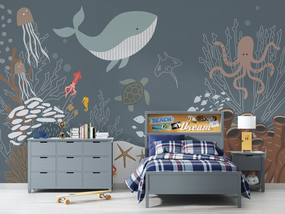 Sealife Adventure - Kids Nursery Wallpaper Mural-Kids Room Wallpaper