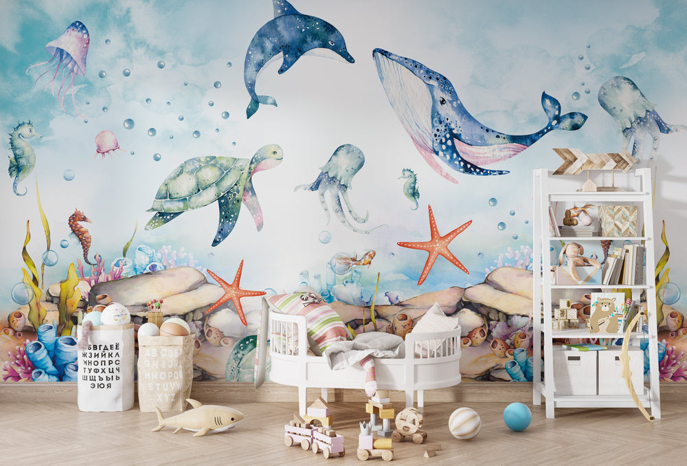 Sear World - Kids Nursery Wallpaper Mural-Kids Room Wallpaper