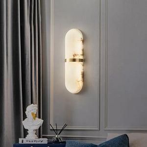 Semi Cylinder Marble Wall Light-Wall Lights