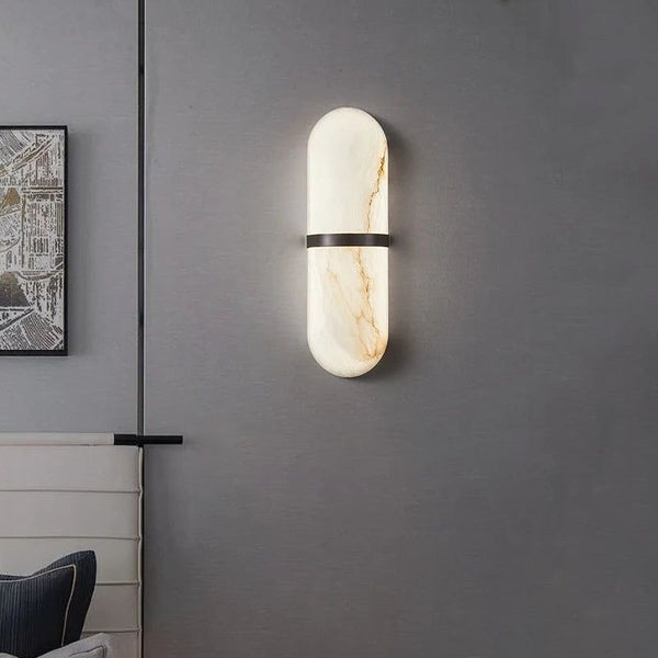 Semi Cylinder Marble Wall Light-Wall Lights