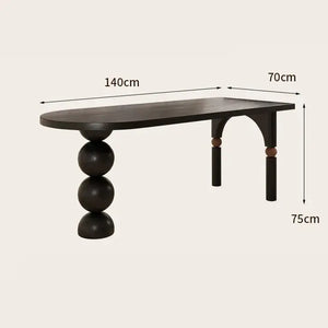 Semicircle Wooden Island Dining Table-Dining Tables