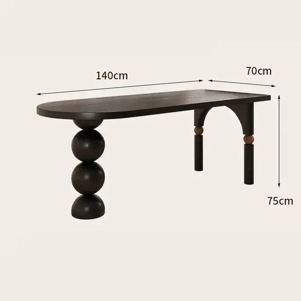 Semicircle Wooden Island Dining Table-Dining Tables
