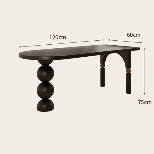 Semicircle Wooden Island Dining Table-Dining Tables
