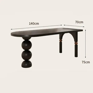 Semicircle Wooden Island Dining Table-Dining Tables