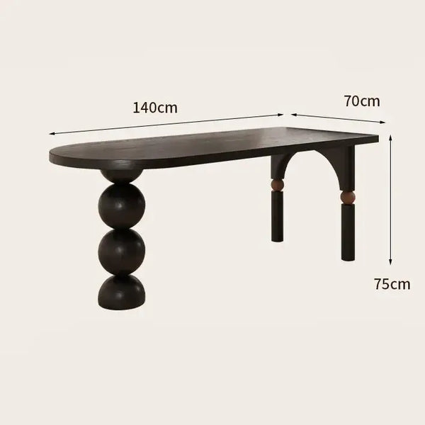 Semicircle Wooden Island Dining Table-Dining Tables
