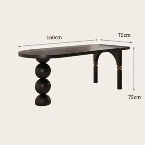 Semicircle Wooden Island Dining Table-Dining Tables