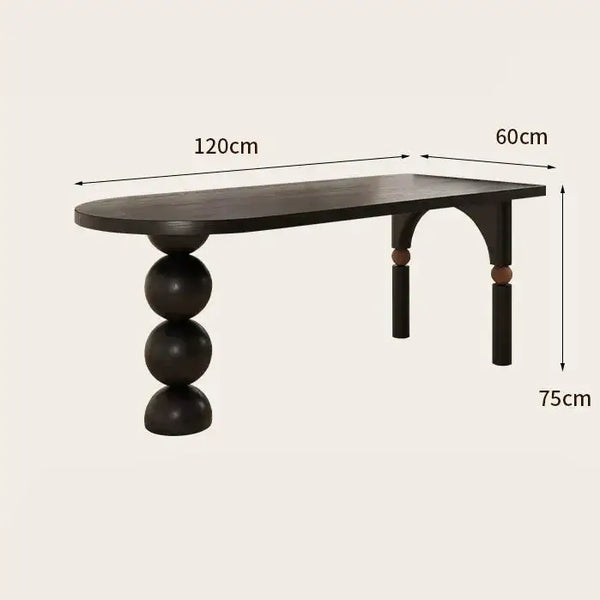 Semicircle Wooden Island Dining Table-Dining Tables