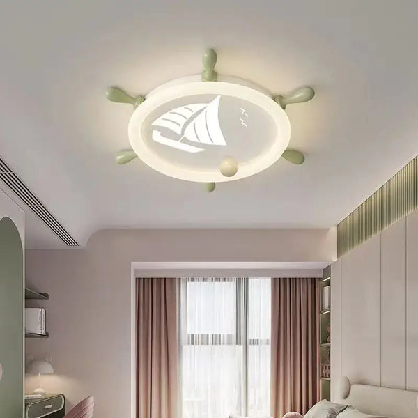 Ship Wheel Steering Ceiling Light for Kids Room-Kids Room Nursery Lighting