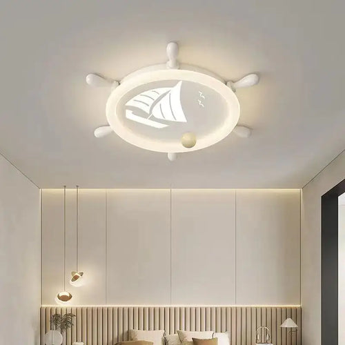 Ship Wheel Steering Ceiling Light for Kids Room-Kids Room Nursery Lighting