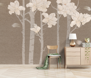 Shop Floral Trunks Wallpaper Murals - Exclusive Design-Trees Wallpaper