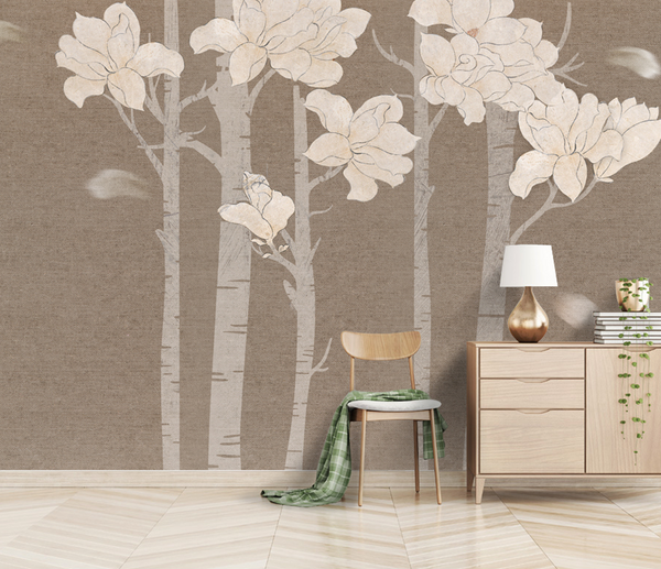 Shop Floral Trunks Wallpaper Murals - Exclusive Design-Trees Wallpaper