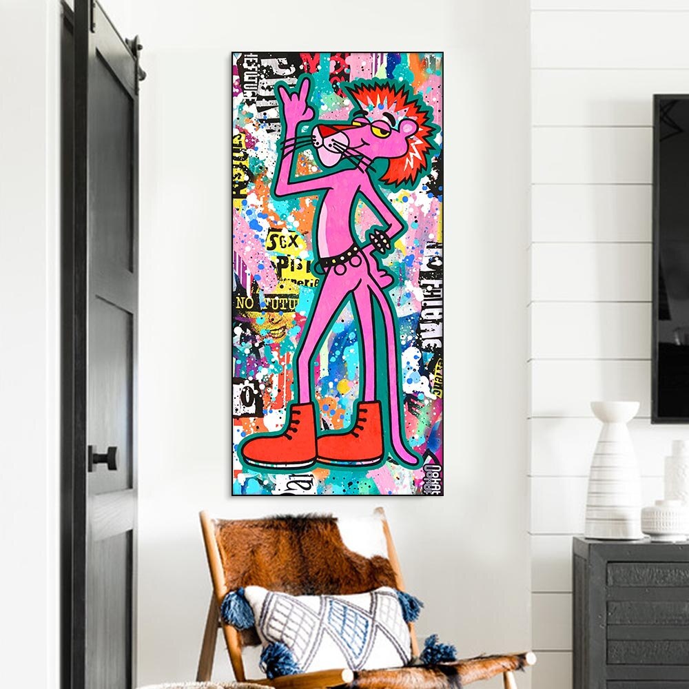 Shop Pink Panther Punk Art - Authentic and Unique Designs-Wall Posters