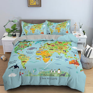Shop World Map Bedding Set - Explore the World from Nursery-Bedding Set Kids