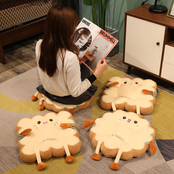 Simulation Bread Toast Chair Cushion | Memory Foam Food Pillow for Seating-