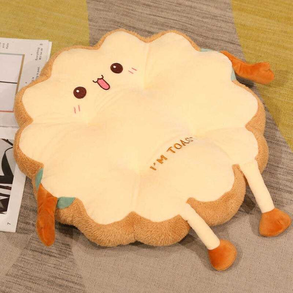 Simulation Bread Toast Chair Cushion | Memory Foam Food Pillow for Seating-