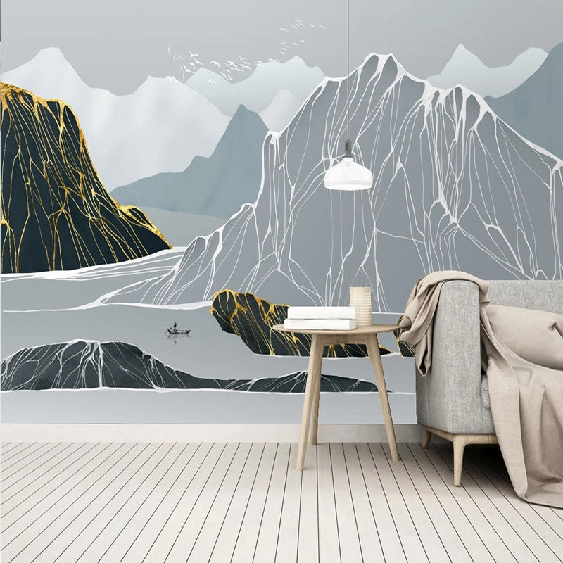 Sketchy Mountain Passage Wallpaper - Transform Your Space-Kids Room Wallpaper