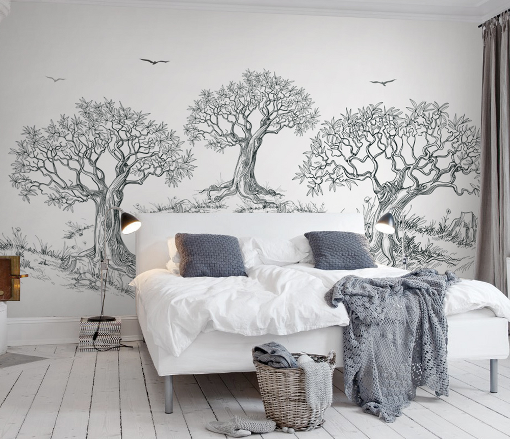 Sketchy Trees Wallpaper Murals - Transform Your Space-Trees Wallpaper