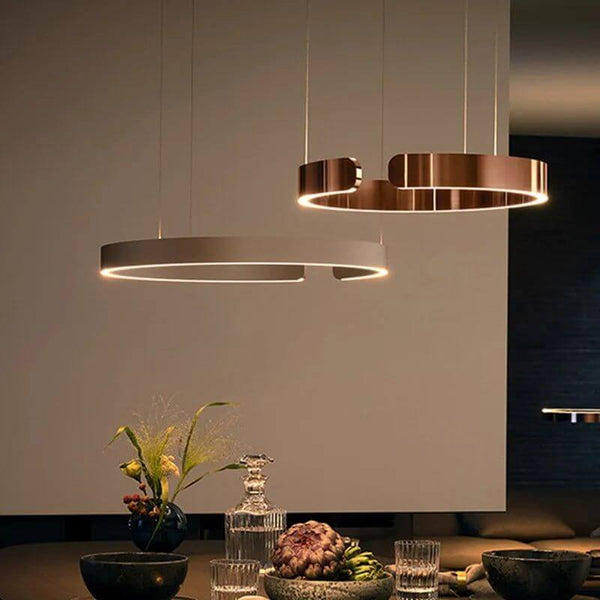 Sleek Minimalist Ring Chandelier - Aluminum Plated-Pendant Lights