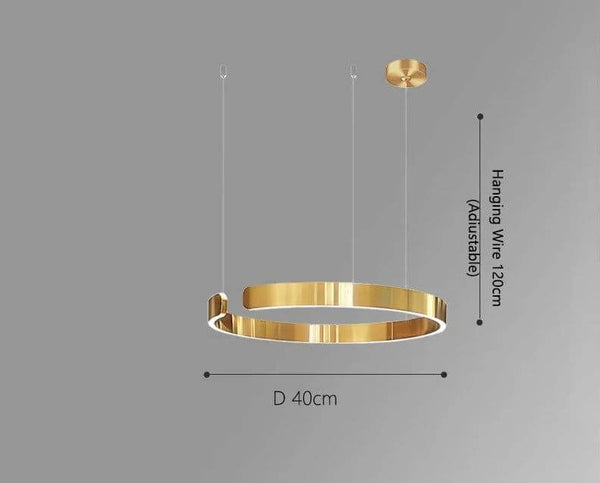 Sleek Minimalist Ring Chandelier - Aluminum Plated-Pendant Lights