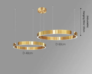 Sleek Minimalist Ring Chandelier - Aluminum Plated-Pendant Lights