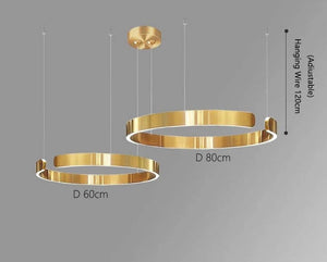 Sleek Minimalist Ring Chandelier - Aluminum Plated-Pendant Lights