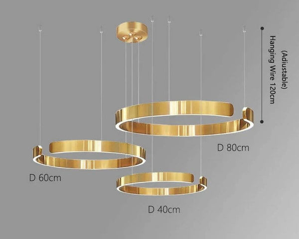 Sleek Minimalist Ring Chandelier - Aluminum Plated-Pendant Lights