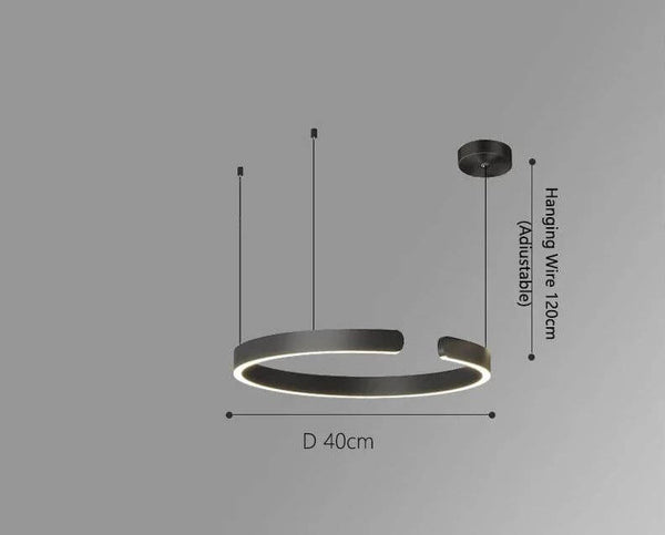 Sleek Minimalist Ring Chandelier - Aluminum Plated-Pendant Lights