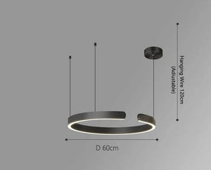 Sleek Minimalist Ring Chandelier - Aluminum Plated-Pendant Lights