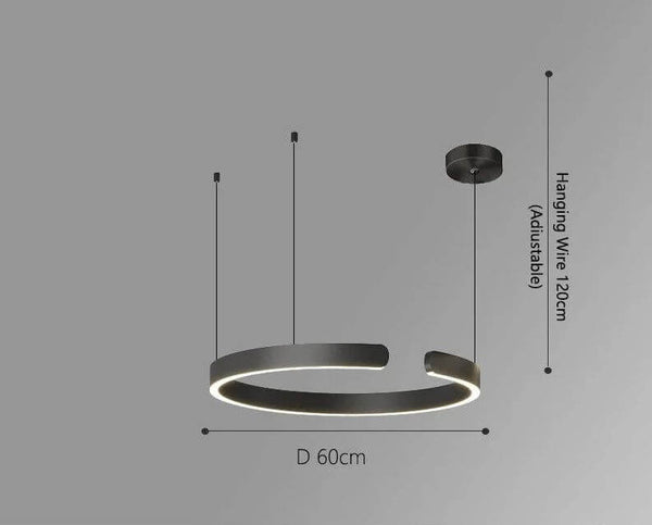 Sleek Minimalist Ring Chandelier - Aluminum Plated-Pendant Lights