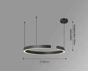 Sleek Minimalist Ring Chandelier - Aluminum Plated-Pendant Lights