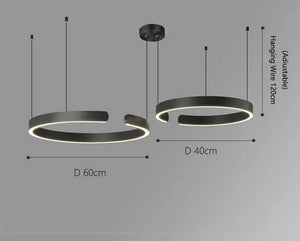 Sleek Minimalist Ring Chandelier - Aluminum Plated-Pendant Lights