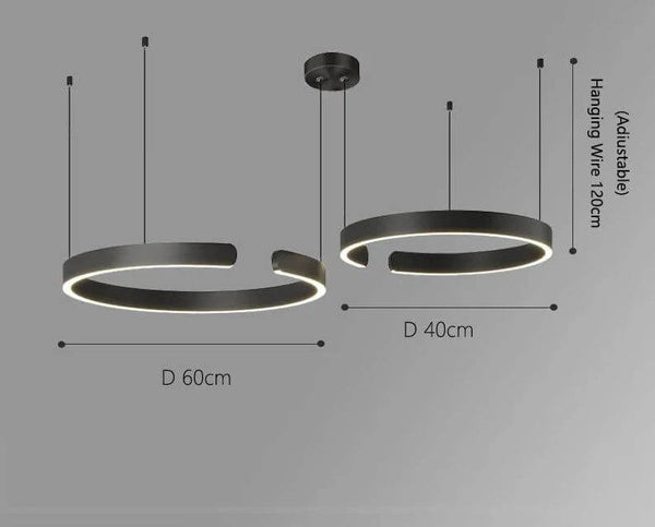 Sleek Minimalist Ring Chandelier - Aluminum Plated-Pendant Lights