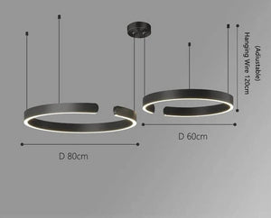 Sleek Minimalist Ring Chandelier - Aluminum Plated-Pendant Lights