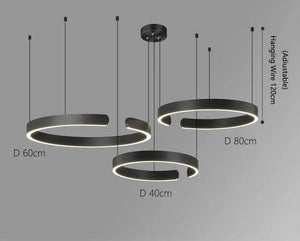 Sleek Minimalist Ring Chandelier - Aluminum Plated-Pendant Lights