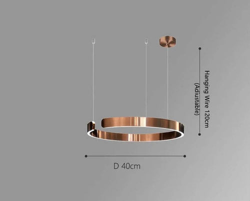 Sleek Minimalist Ring Chandelier - Aluminum Plated-Pendant Lights