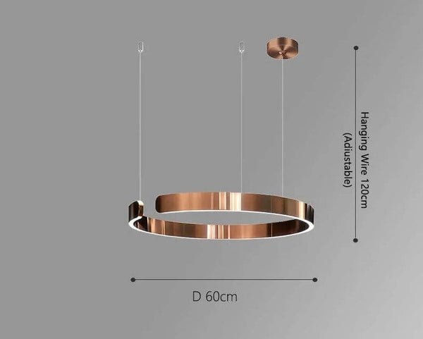 Sleek Minimalist Ring Chandelier - Aluminum Plated-Pendant Lights
