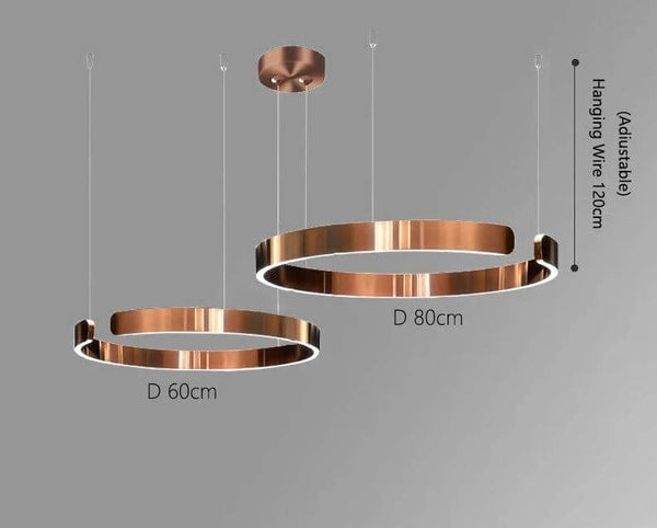Sleek Minimalist Ring Chandelier - Aluminum Plated-Pendant Lights