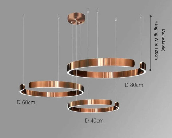 Sleek Minimalist Ring Chandelier - Aluminum Plated-Pendant Lights
