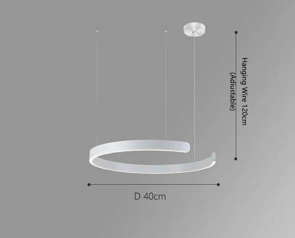 Sleek Minimalist Ring Chandelier - Aluminum Plated-Pendant Lights