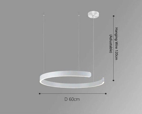 Sleek Minimalist Ring Chandelier - Aluminum Plated-Pendant Lights