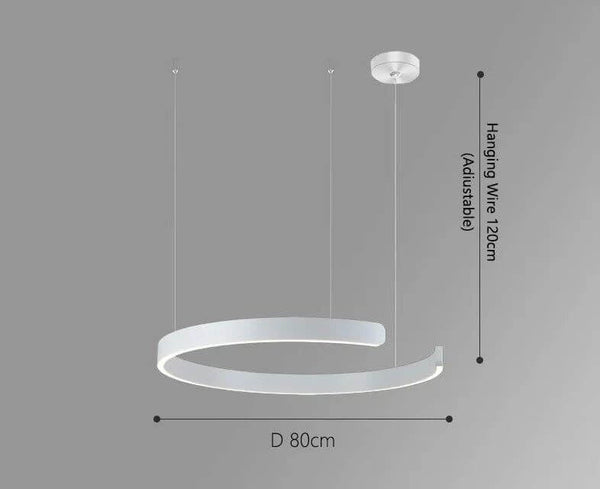 Sleek Minimalist Ring Chandelier - Aluminum Plated-Pendant Lights
