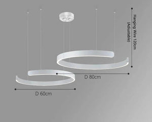 Sleek Minimalist Ring Chandelier - Aluminum Plated-Pendant Lights