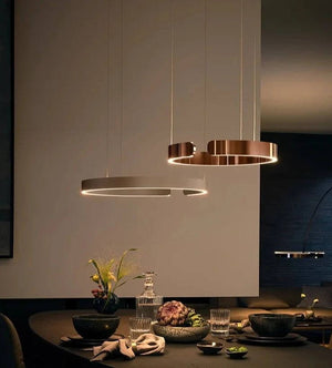 Sleek Minimalist Ring Chandelier - Aluminum Plated-Pendant Lights