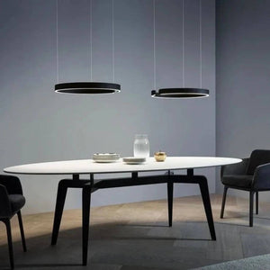 Sleek Minimalist Ring Chandelier - Aluminum Plated-Pendant Lights