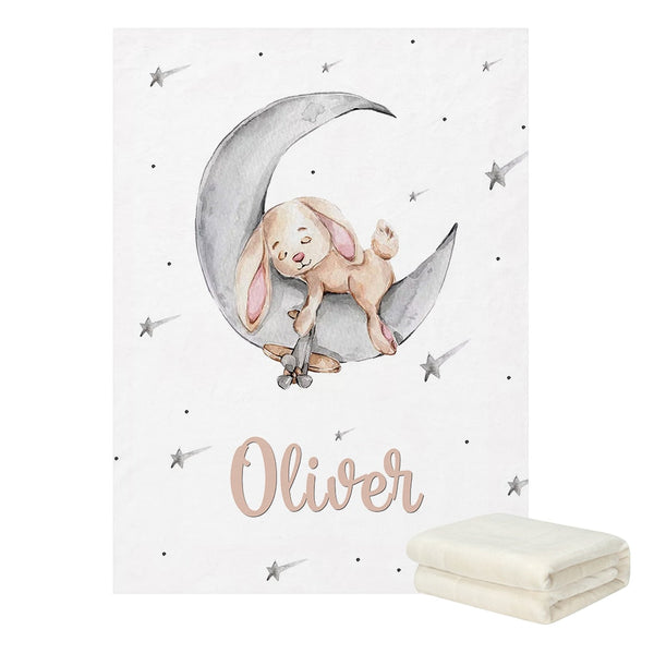 Sleeping Bunny Baby Name Cot Bedding Set | Baby Shower Gift Bedding Set-Crib Bedding
