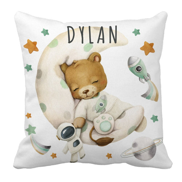 Sleepy Lion on Moon Baby Name Cot Bedding Set | Baby Shower Gift Bedding Set-Crib Bedding