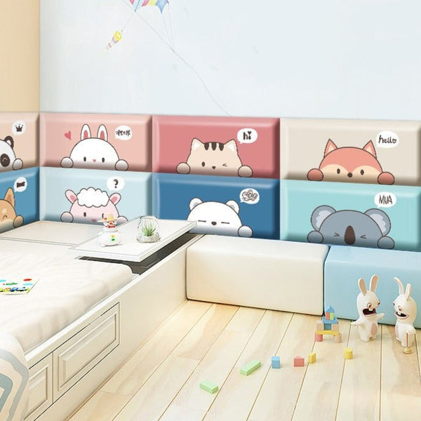 Sleepy Sloths Jungle Kids Wall Padded Safety Cushions-Anti Collision Padded Wall Stickers