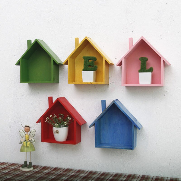 Small House Wall Shelves-Kids Room Nursery Wall Hanging